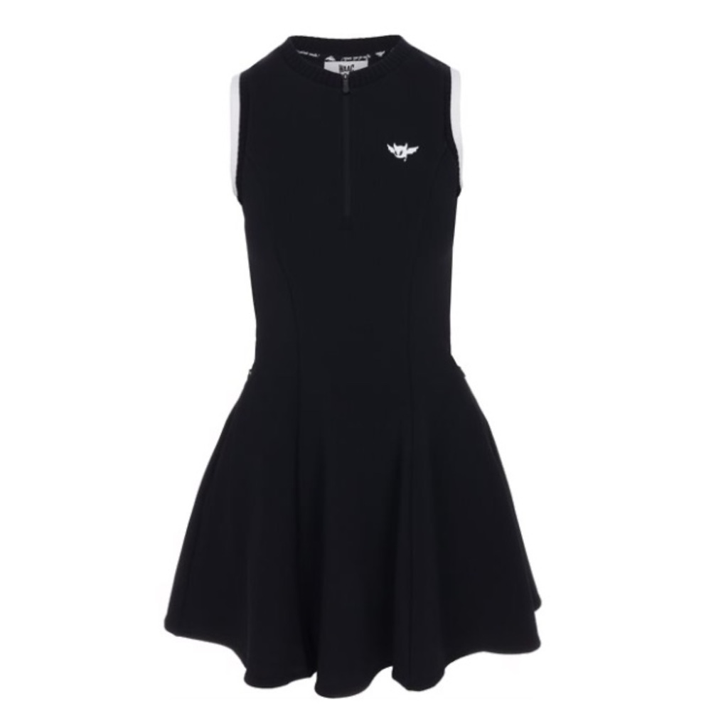 WAAC Win At All Costs! NWT Golf Soft Shell 1/2 Zip Dress M Black White Deadstock